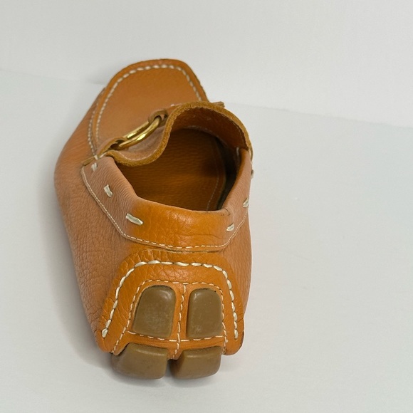 ERES Driving Moccasin Loafer size 7 Women Burnt Orange O Ring Accent - Picture 4 of 16